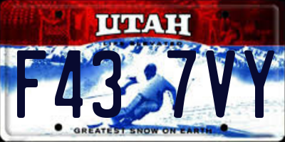 UT license plate F437VY