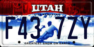 UT license plate F437ZY