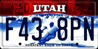 UT license plate F438PN