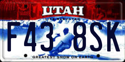 UT license plate F438SK