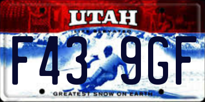 UT license plate F439GF
