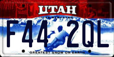 UT license plate F442QL
