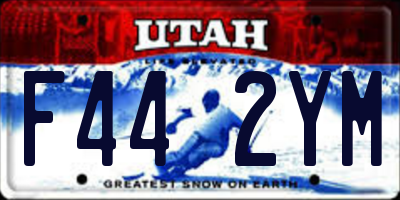 UT license plate F442YM