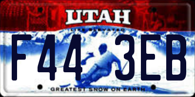 UT license plate F443EB
