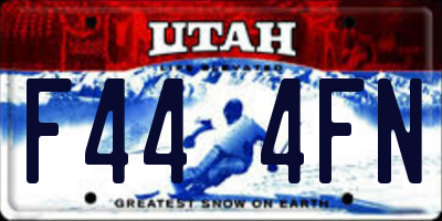 UT license plate F444FN