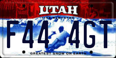 UT license plate F444GT