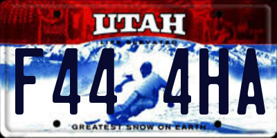 UT license plate F444HA