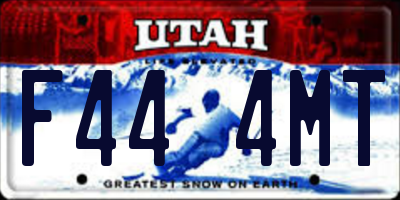 UT license plate F444MT