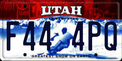 UT license plate F444PQ