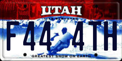UT license plate F444TH