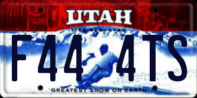 UT license plate F444TS