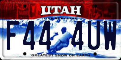 UT license plate F444UW