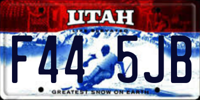 UT license plate F445JB