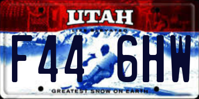 UT license plate F446HW