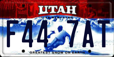 UT license plate F447AT