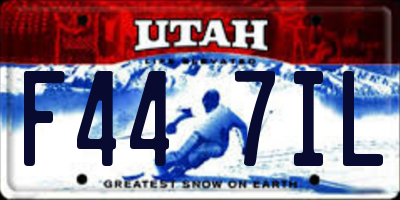 UT license plate F447IL