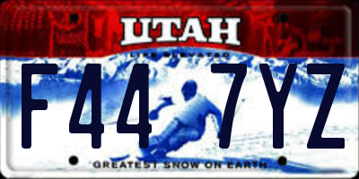 UT license plate F447YZ