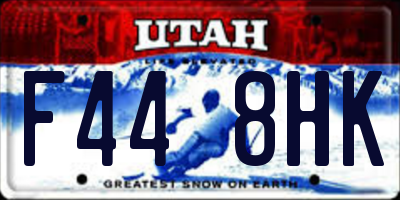 UT license plate F448HK