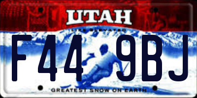UT license plate F449BJ