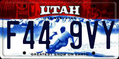 UT license plate F449VY