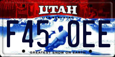 UT license plate F450EE