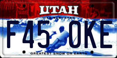 UT license plate F450KE