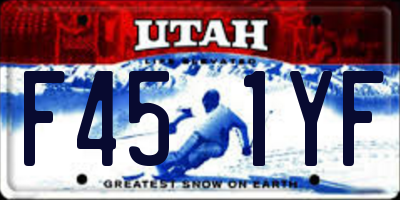 UT license plate F451YF