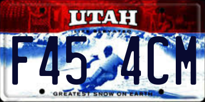 UT license plate F454CM