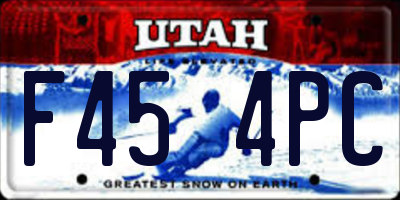 UT license plate F454PC