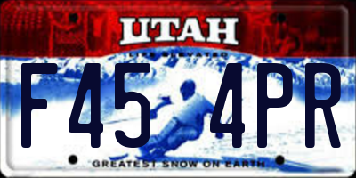 UT license plate F454PR