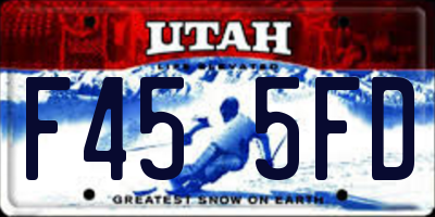 UT license plate F455FD
