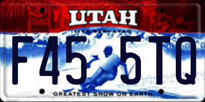 UT license plate F455TQ