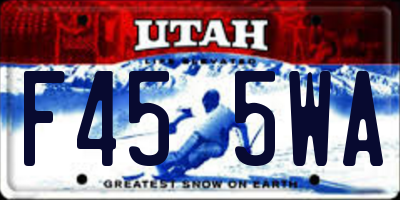 UT license plate F455WA