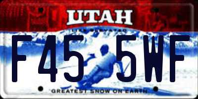 UT license plate F455WF