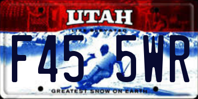 UT license plate F455WR