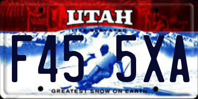 UT license plate F455XA