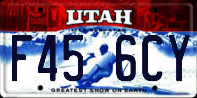 UT license plate F456CY