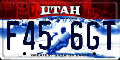 UT license plate F456GT