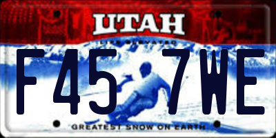 UT license plate F457WE