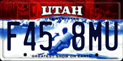 UT license plate F458MU