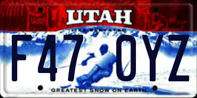 UT license plate F470YZ