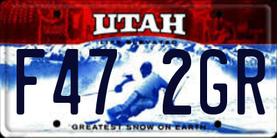 UT license plate F472GR