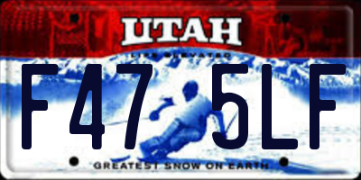 UT license plate F475LF