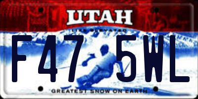 UT license plate F475WL