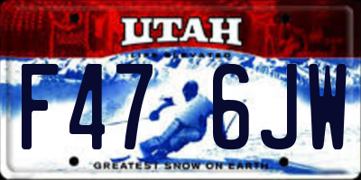 UT license plate F476JW