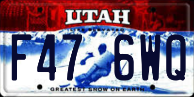 UT license plate F476WQ