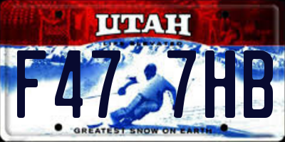 UT license plate F477HB