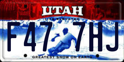 UT license plate F477HJ