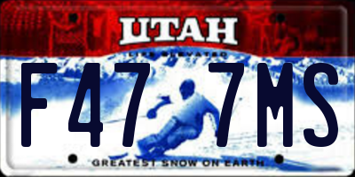 UT license plate F477MS