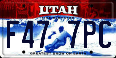 UT license plate F477PC